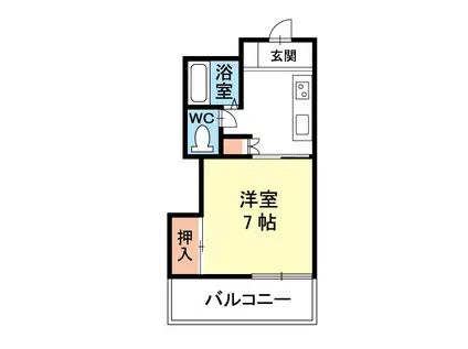 メラベルデ S棟(1K/3階)の間取り写真