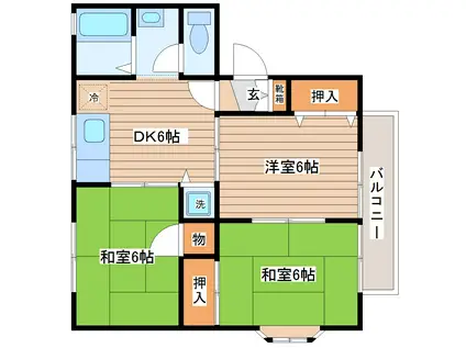 セジュール雷III(3DK/1階)の間取り写真