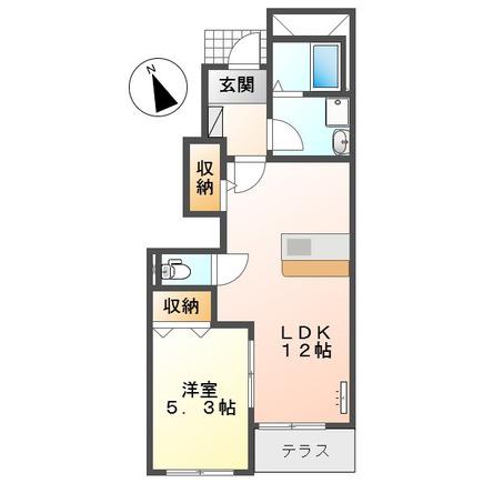 パークサイドすみれ(1LDK/1階)の間取り写真