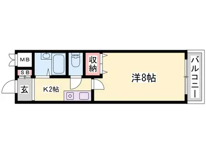 シャルル小野(1K/1階)の間取り写真