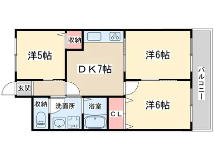 REXIA SHIN UMEDA(3DK/7階)の間取り写真