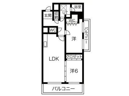 グランプリシード(2LDK/6階)の間取り写真