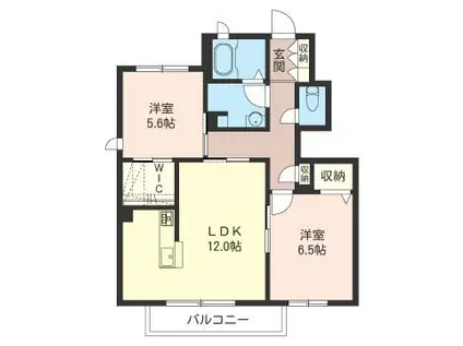 スカイガーデン(2LDK/1階)の間取り写真