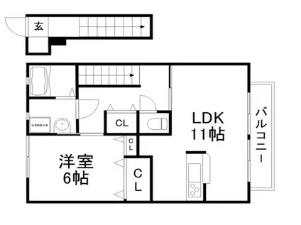 モンヴィーナスA(1LDK/2階)の間取り写真