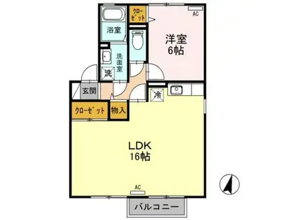 フレーズ・ヴェルジェ(1LDK/2階)の間取り写真