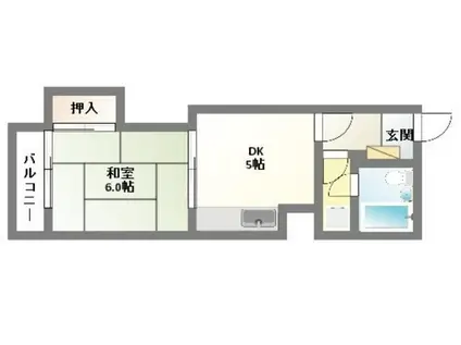 スコーレ赤坂(1DK/2階)の間取り写真