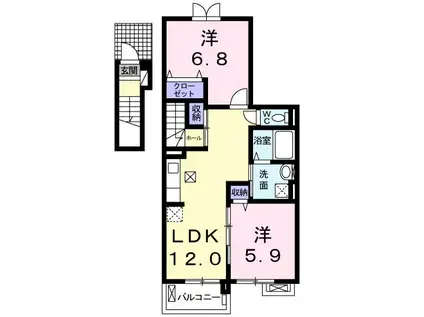 VILLAETERNO(2LDK/2階)の間取り写真