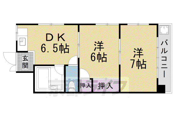 長谷川マンション(2DK/3階)の間取り写真