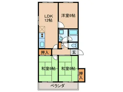 メゾン秋永(3LDK/5階)の間取り写真