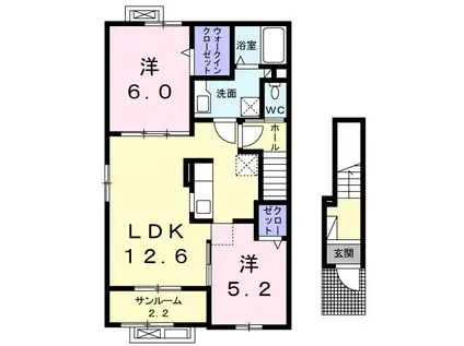 アルバ カーサ(2LDK/2階)の間取り写真