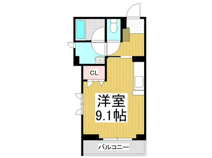 レジデンス桐(ワンルーム/2階)の間取り写真