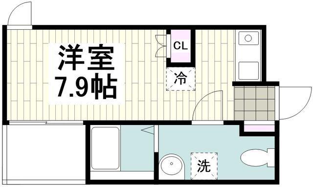 ベイルーム長後(ワンルーム/2階)の間取り写真