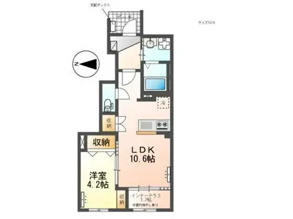 西武池袋線 秋津駅 徒歩10分 2階建 築1年(1LDK/1階)の間取り写真