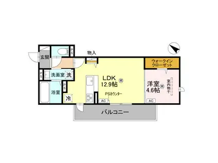 LAMAISON大池町(1LDK/2階)の間取り写真