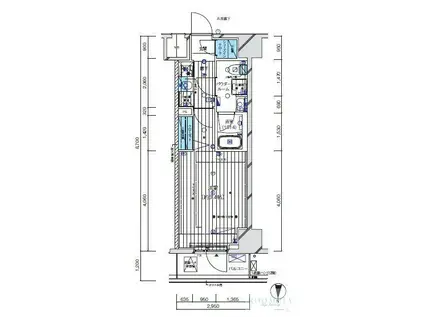 メインステージ門前仲町II(1K/9階)の間取り写真