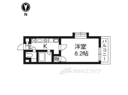 ソーシア桂(1K/4階)の間取り写真