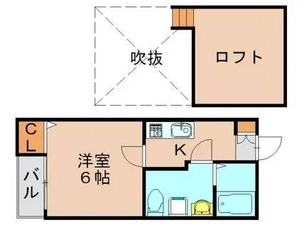 コモエスタ春日(1K/2階)の間取り写真