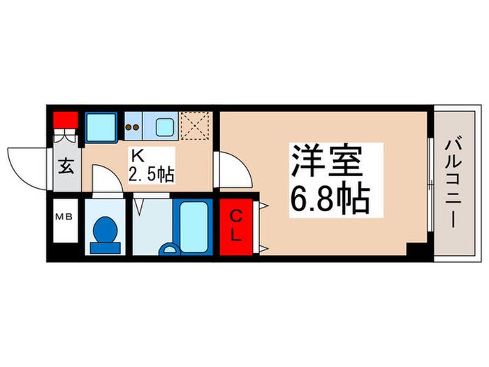S-FORT舞浜(1K/4階)の間取り写真