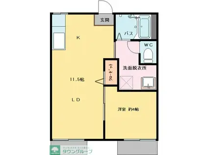 ゆたかコーポ(1LDK/2階)の間取り写真