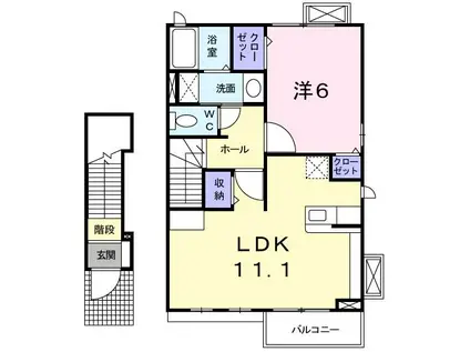 メル・グラン(1LDK/2階)の間取り写真