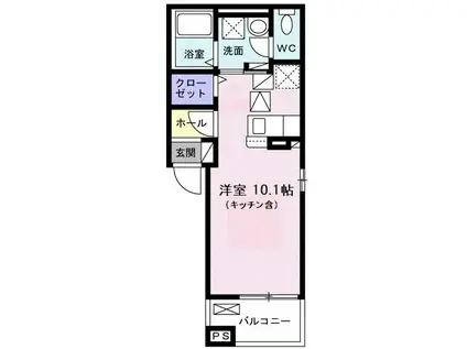 サニー・ブライト桜木 II(ワンルーム/1階)の間取り写真