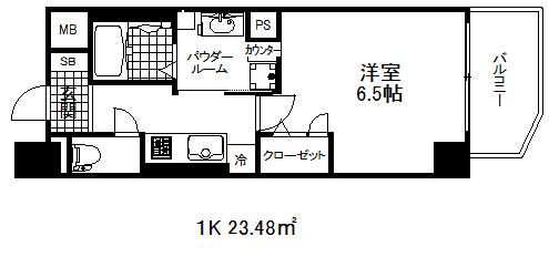 プレサンス三宮フラワーロード(1K/2階)の間取り写真