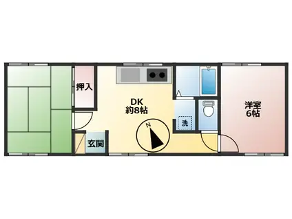 エイワハイツ(2DK/1階)の間取り写真