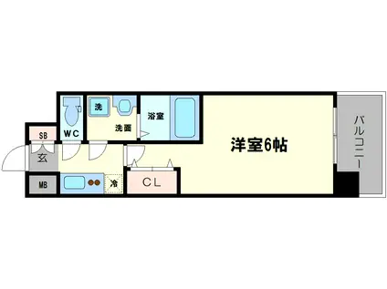 LC梅田北(1K/4階)の間取り写真