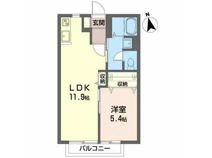 フレグランス伊藤 B(1LDK/2階)の間取り写真