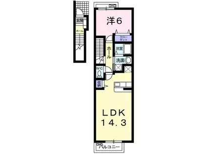 シームリーII(1LDK/2階)の間取り写真