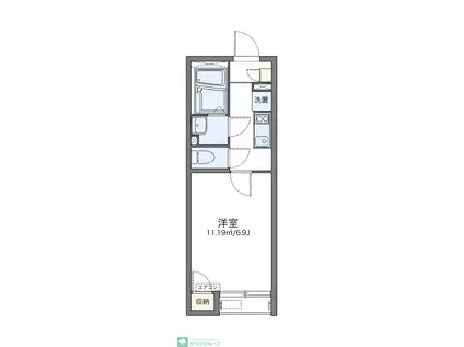 レオネクストフォーレスト(1K/2階)の間取り写真