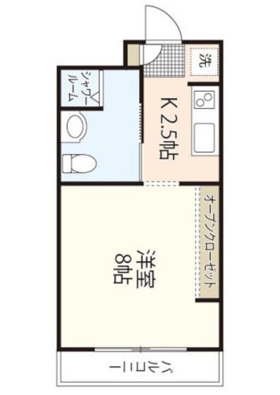 リベラル三野(ワンルーム/1階)の間取り写真