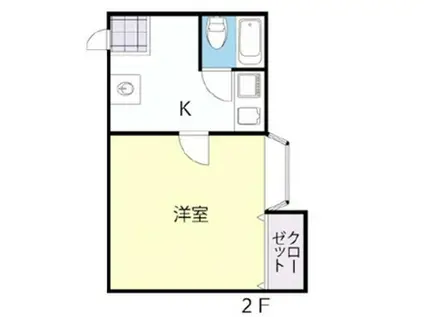 エステーガーデン鶴ヶ島(1K/2階)の間取り写真