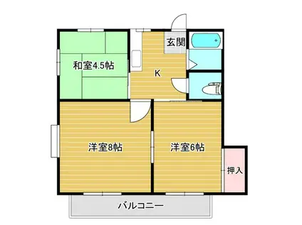 第一宍倉アパート(3K/2階)の間取り写真