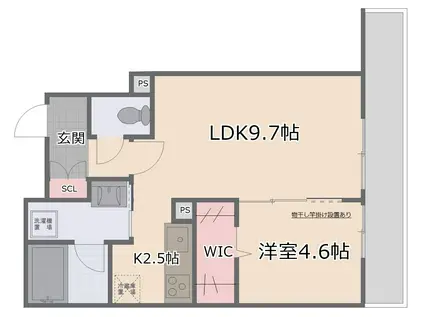 CRESTIQ(1LDK/3階)の間取り写真