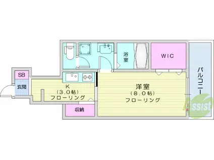 RUND(1K/1階)の間取り写真