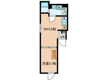 プランドール浅草(1DK/3階)の間取り写真