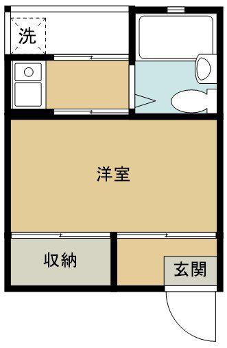 白石荘(1K/2階)の間取り写真