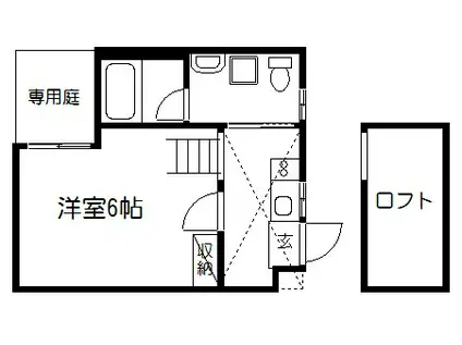 アストレア京都五辻町(1K/1階)の間取り写真