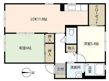 パークサイドヒルズ(2LDK/1階)の間取り写真