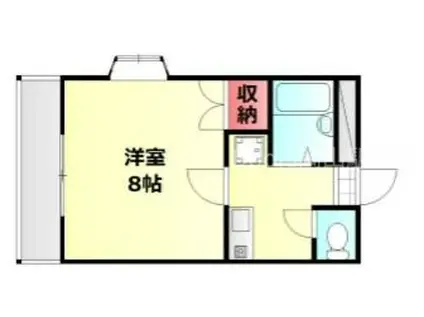 グランビア学南町(1K/3階)の間取り写真