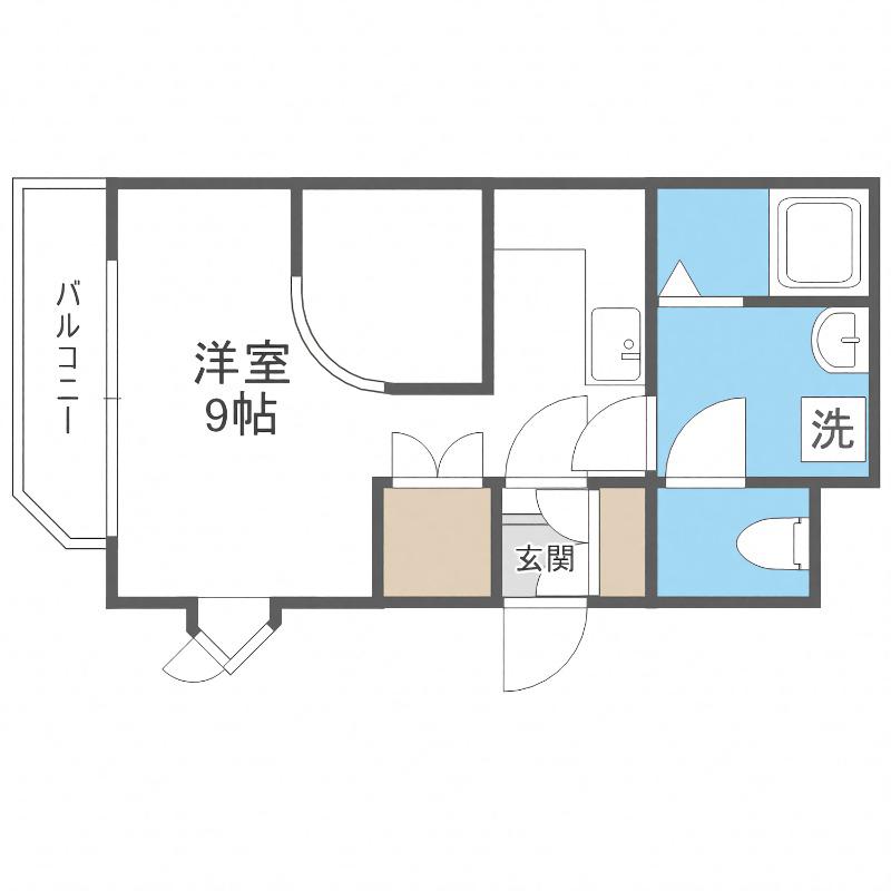 ΑNEXT澄川(1K/1階)の間取り写真