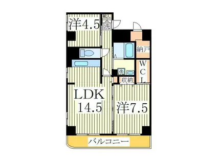 アルカンシェル(2LDK/5階)の間取り写真