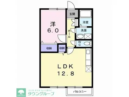 プレミールII(1LDK/2階)の間取り写真