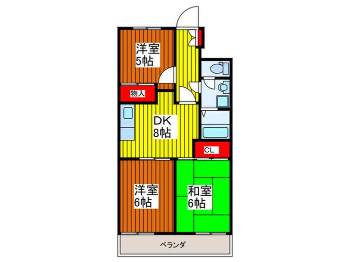 コスモ21(3DK/4階)の間取り写真