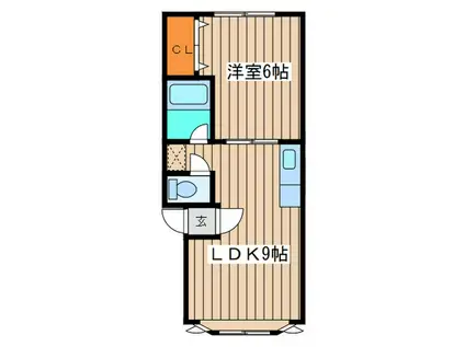 エポック西岡(1LDK/2階)の間取り写真