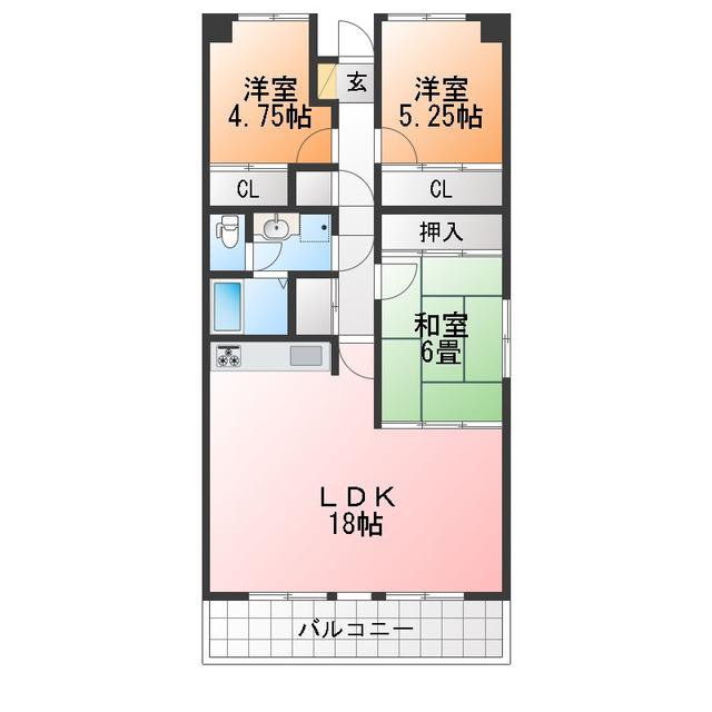 メゾンデュオーラ信濃(3LDK/9階)の間取り写真