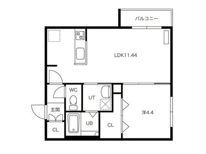 グレーシア澄川(1LDK/2階)の間取り写真