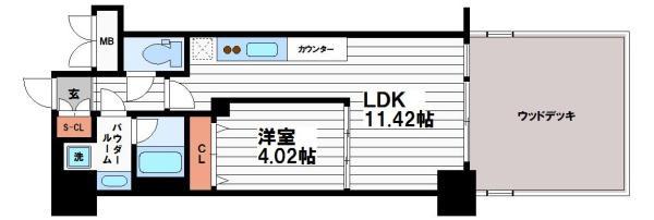プレジオ鎗屋町(1LDK/2階)の間取り写真