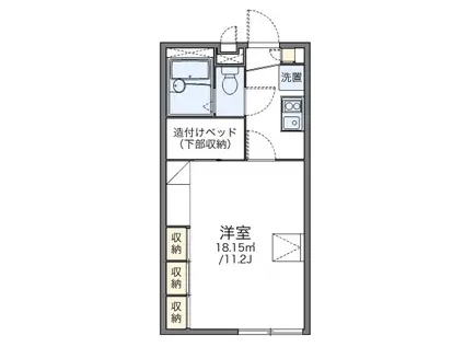 サンシャイン K(1K/1階)の間取り写真